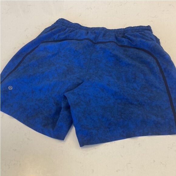 Lululemon Pace Breaker Active Running Shorts Blue Black with Liner and Pockets - Picture 6 of 8